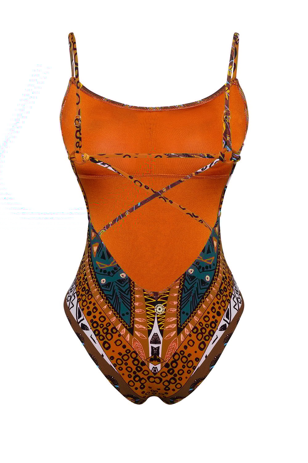 Bonesta-Atyrau Aztec Ethnic Pattern Aksesuarlı Askılı Kare Yaka Mayo-Bikini & Mayo-5-Milagron.com