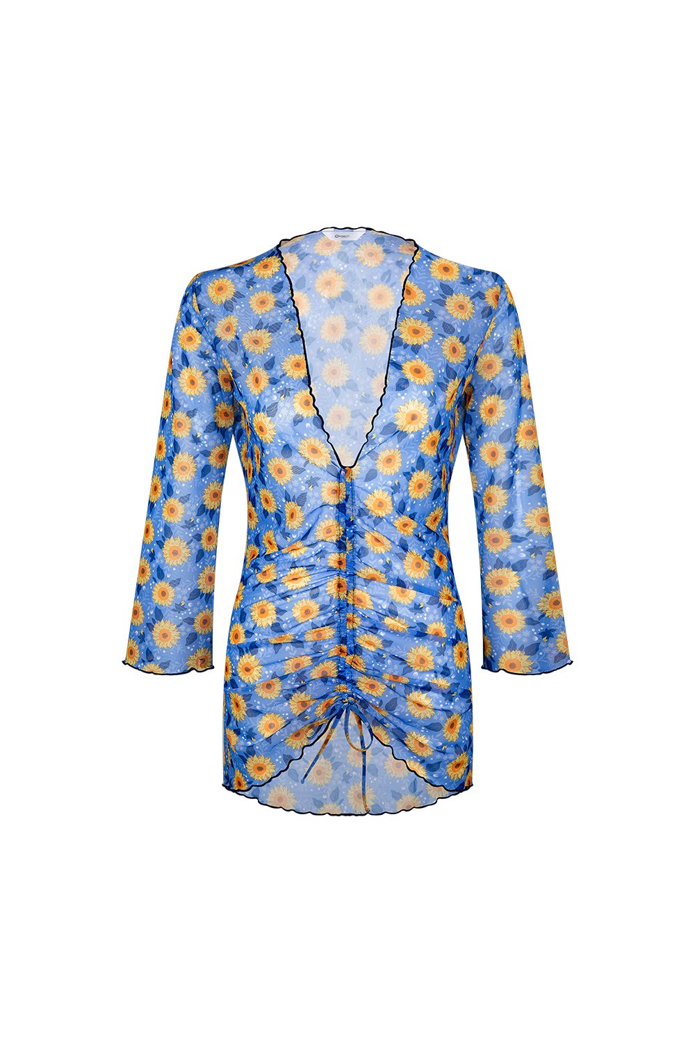 Bonesta-Bellanca Ayçiçeği Desenli Önü Büzgülü Gömlek Pareo-Pareo & Bandana-1-Milagron.com