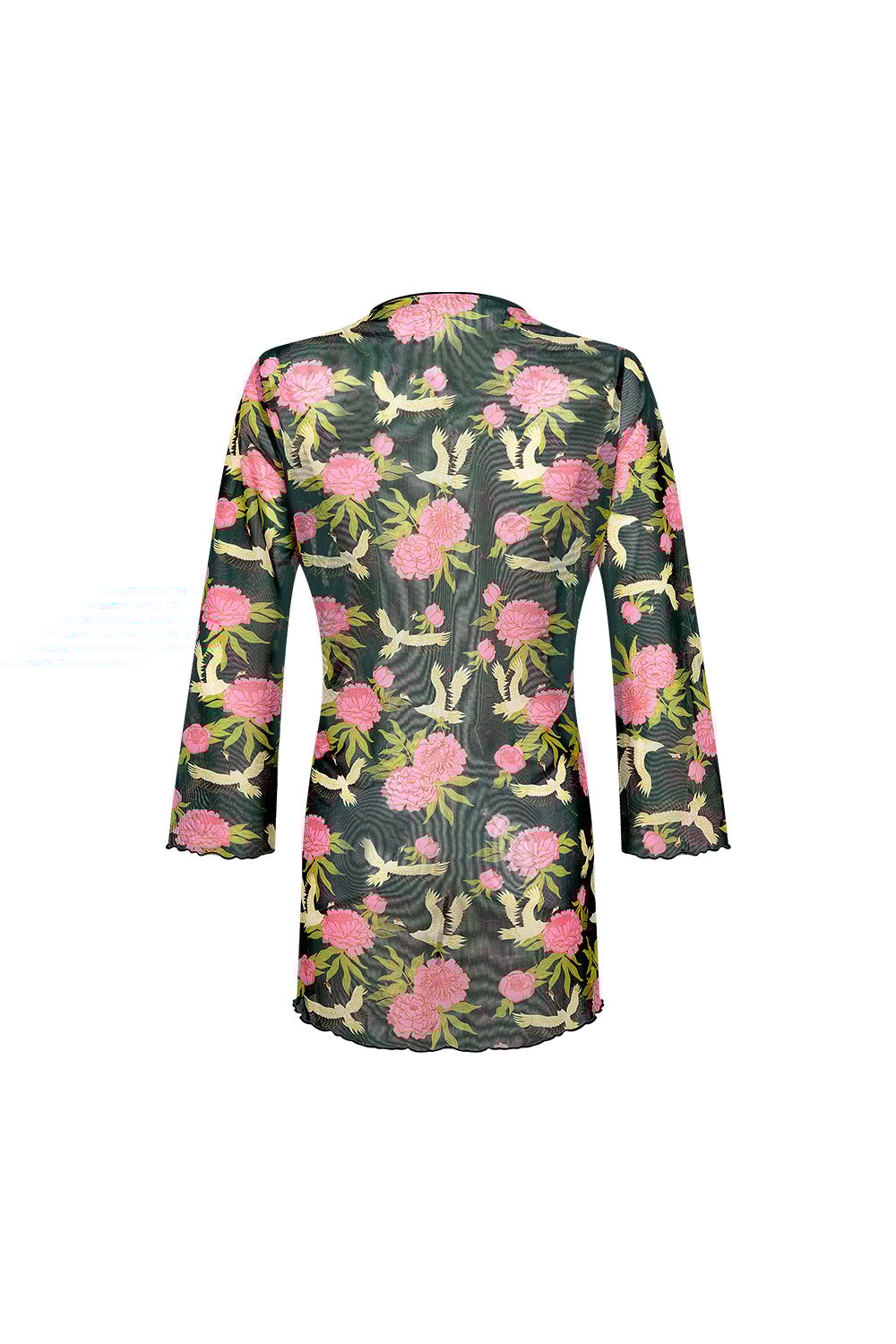 Bonesta-Bellanca Çiçek Kuş Desenli Önü Büzgülü Gömlek Pareo-Pareo & Bandana-2-Milagron.com