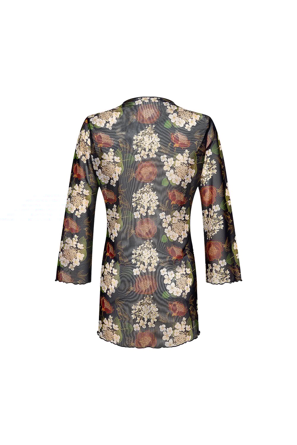 Bonesta-Bellanca Koyu Kahve Çiçek Desenli Önü Büzgülü Gömlek Pareo-Pareo & Bandana-2-Milagron.com