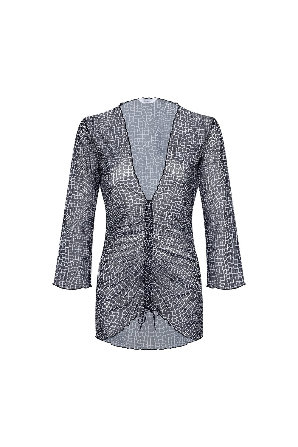 Bonesta-Bellanca Mozaik Desenli Önü Büzgülü Gömlek Pareo-Pareo & Bandana-1-Milagron.com