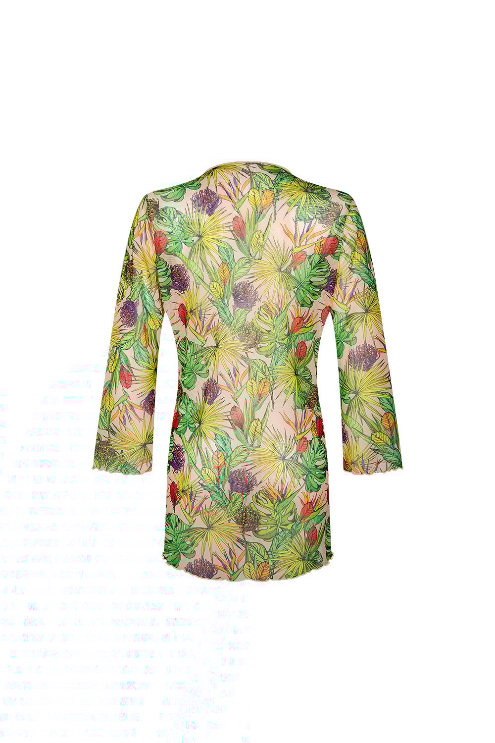 Bonesta-Bellanca Sarı Mor Çiçek Önü Büzgülü Gömlek Pareo-Pareo & Bandana-2-Milagron.com