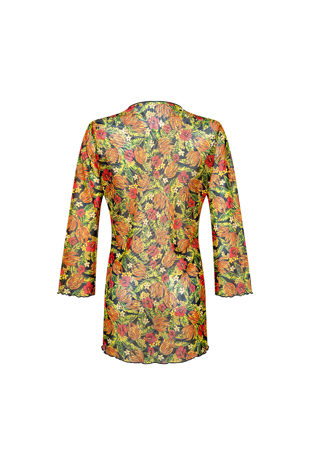 Bonesta-Bellanca Turuncu Çiçek Önü Büzgülü Gömlek Pareo-Pareo & Bandana-2-Milagron.com