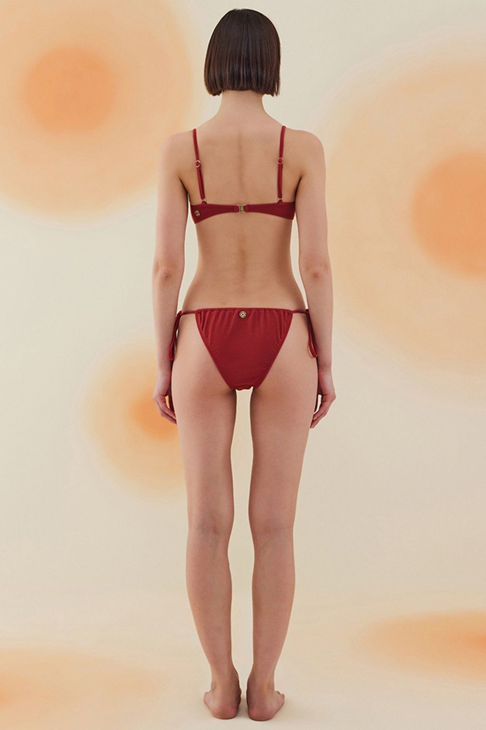 Bonesta-Blaze Burgundy Terry Kare Yaka Askılı Bikini Takımı-Bikini & Mayo-3-Milagron.com