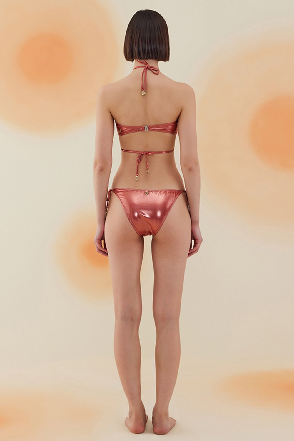 Bonesta-Broom Shiny Terracota Red Boyundan Bağcıklı Bikini Takımı-Bikini & Mayo-3-Milagron.com