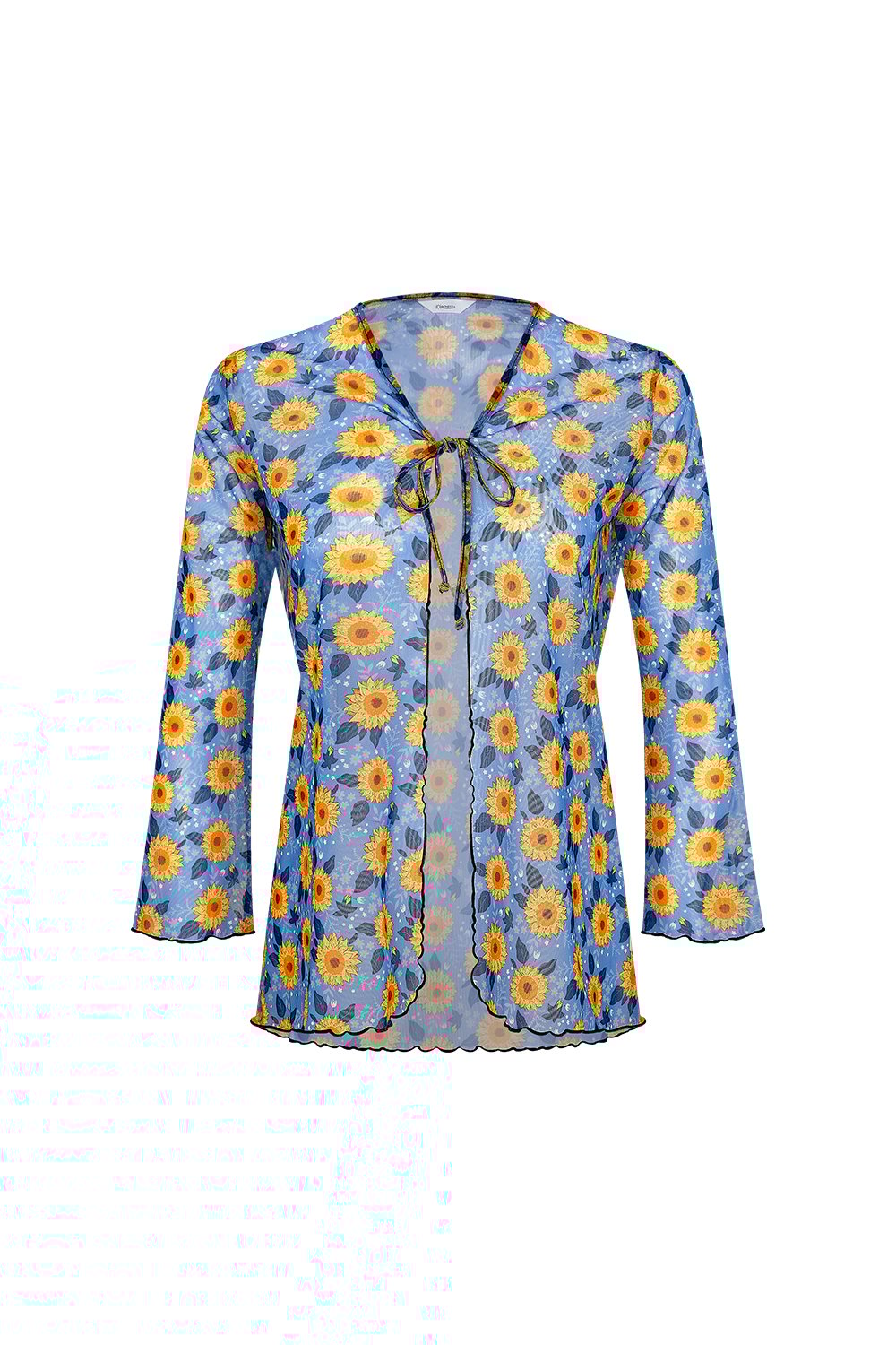 Bonesta-Cameo Ayçiçeği Desenli Önü Bağcıklı Gömlek Pareo-Pareo & Bandana-1-Milagron.com