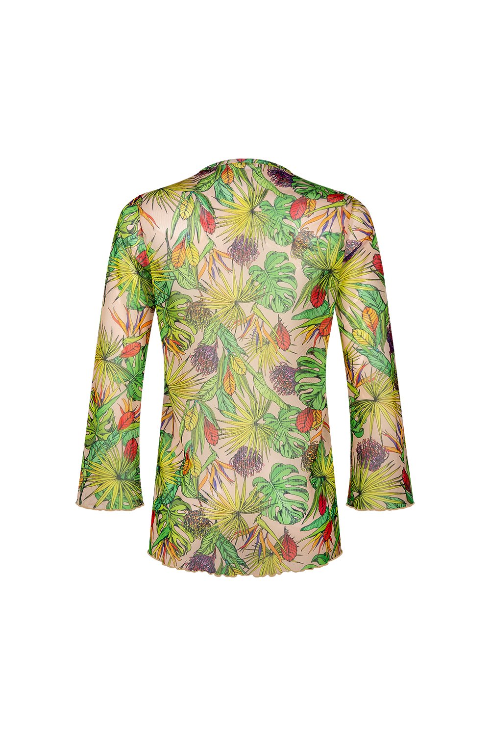 Bonesta-Cameo Sarı Mor Çiçek Desenli Önü Bağcıklı Gömlek Pareo-Pareo & Bandana-2-Milagron.com