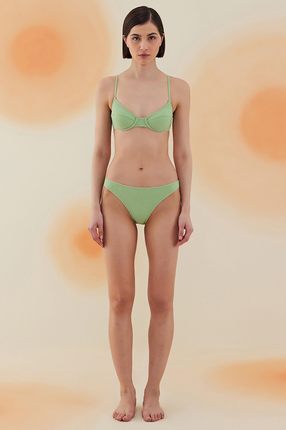 Bonesta-Creosote Pistachio Green Terry Balenli Bikini Takımı-Bikini & Mayo-1-Milagron.com