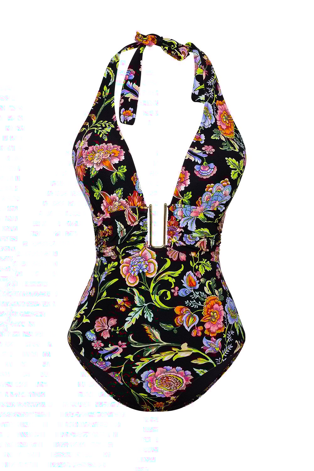 Bonesta-Drought Botanical Flower Pattern U Aksesuarlı V Yaka Mayo-Bikini & Mayo-4-Milagron.com