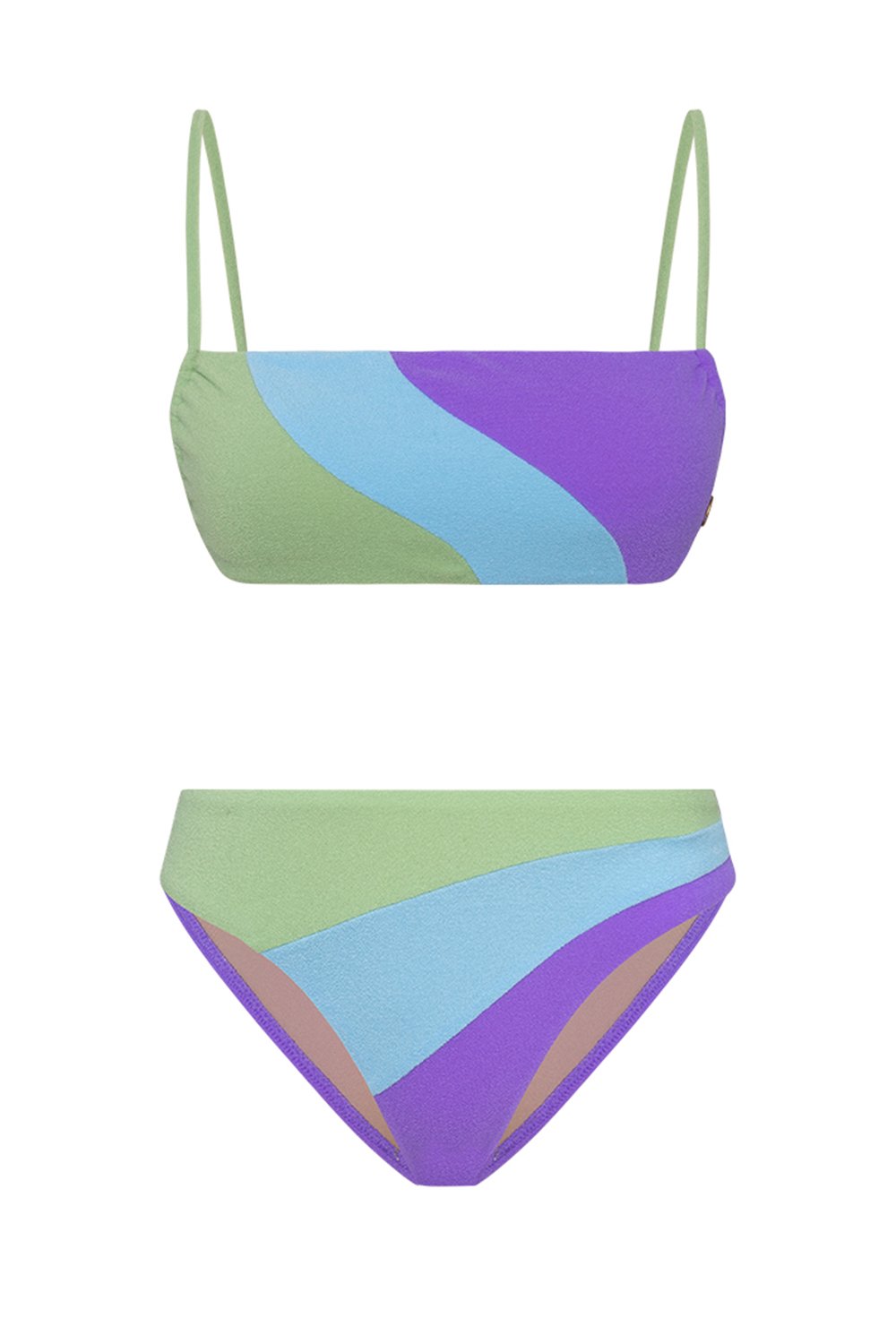 Bonesta-Flat Pistachio Green Terry Straplez Bikini Takımı-Bikini & Mayo-5-Milagron.com