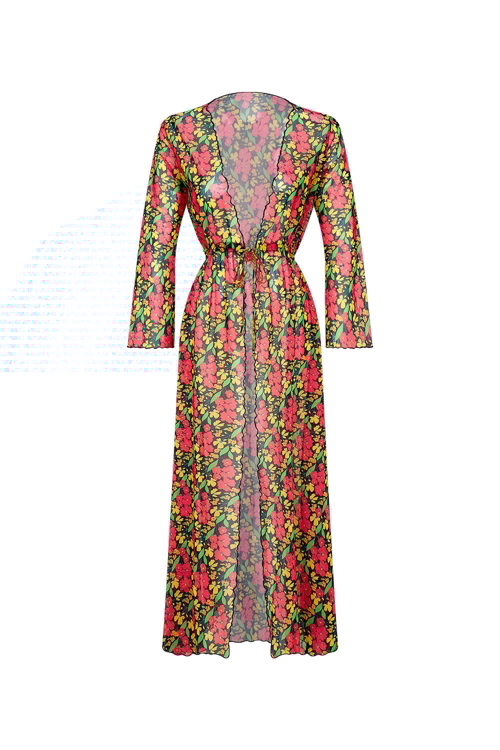 Bonesta-Gerardo Kırmızı Çiçekli Uzun Elbise Pareo-Pareo & Bandana-1-Milagron.com