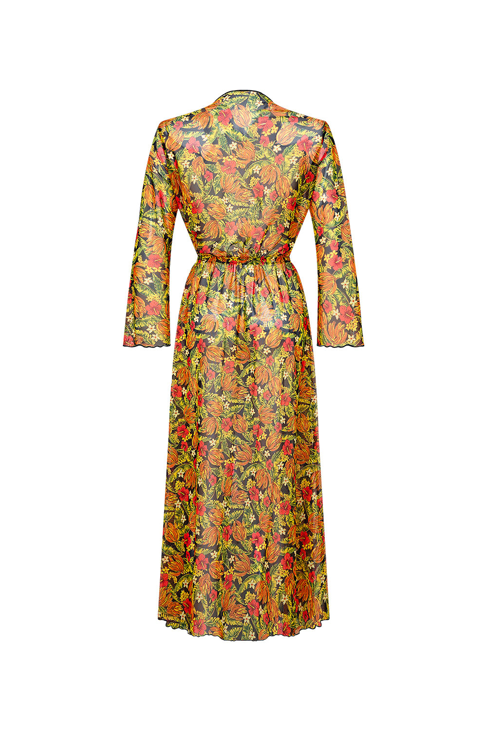 Bonesta-Gerardo Turuncu Çiçekli Uzun Elbise Pareo-Pareo & Bandana-2-Milagron.com