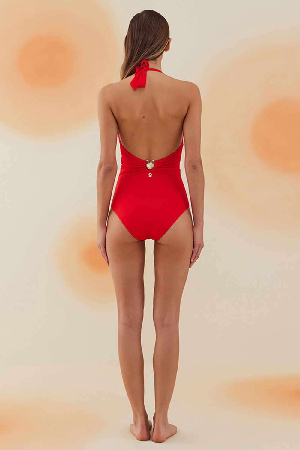 Bonesta-Gibson Scarlet Red Deniz Kabuklu Boyundan Bağlamalı Mayo-Bikini & Mayo-3-Milagron.com