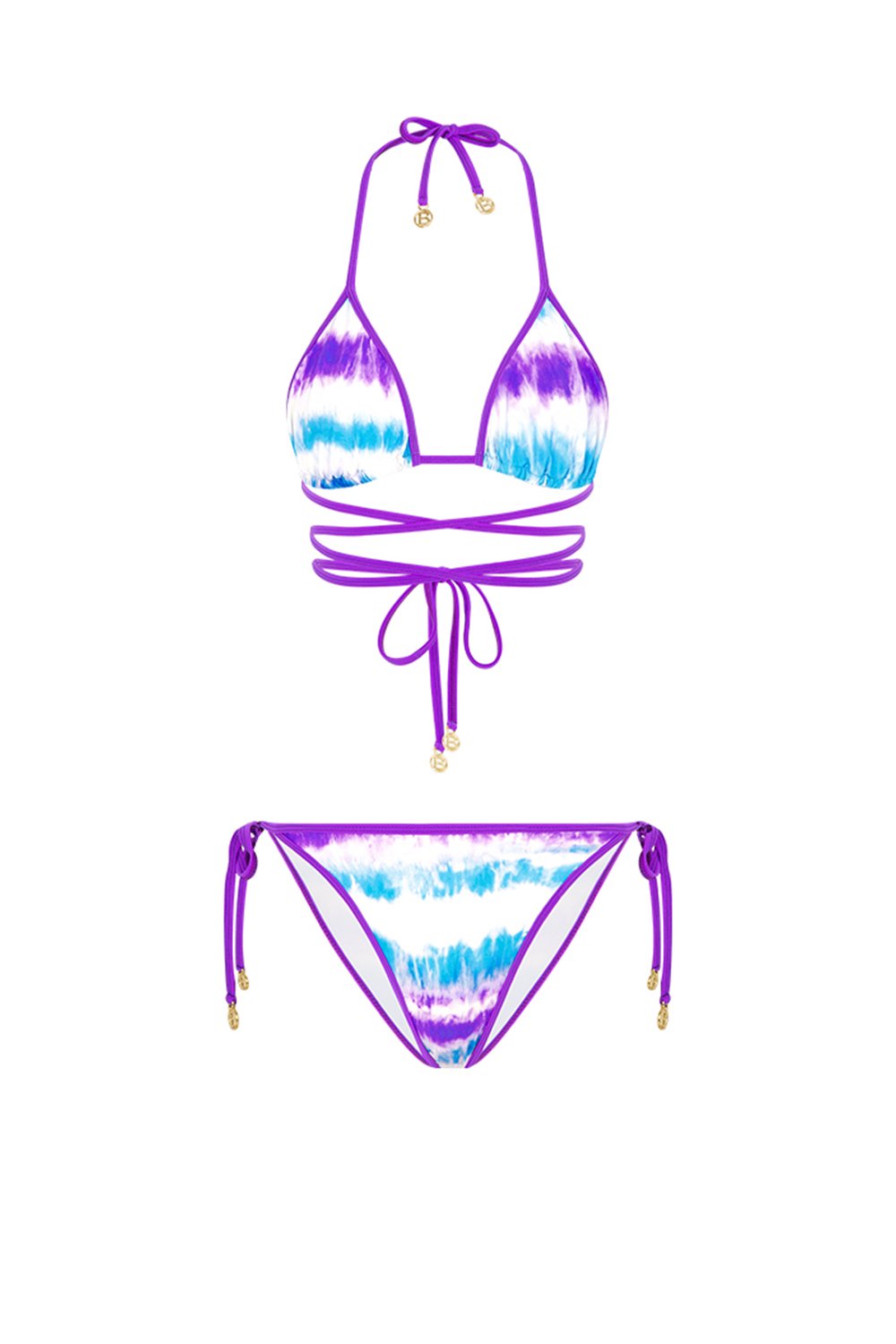 Bonesta-Glia Gradient Purple Üçgen Belden Bağcıklı Bikini Takımı-Bikini & Mayo-4-Milagron.com