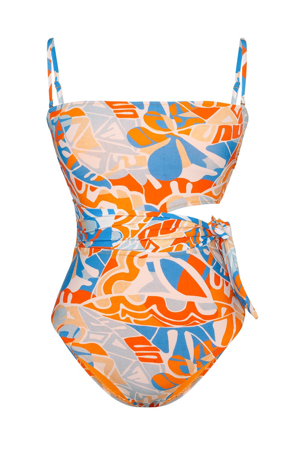 Bonesta-Gobi Abstract Floral Pattern Askılı Kemerli Mayo-Bikini & Mayo-5-Milagron.com