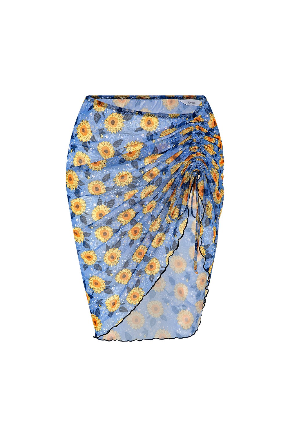 Bonesta-Harper Ayçiçeği Desenli Büzgülü Yırtmaçlı Pareo Etek-Pareo & Bandana-1-Milagron.com