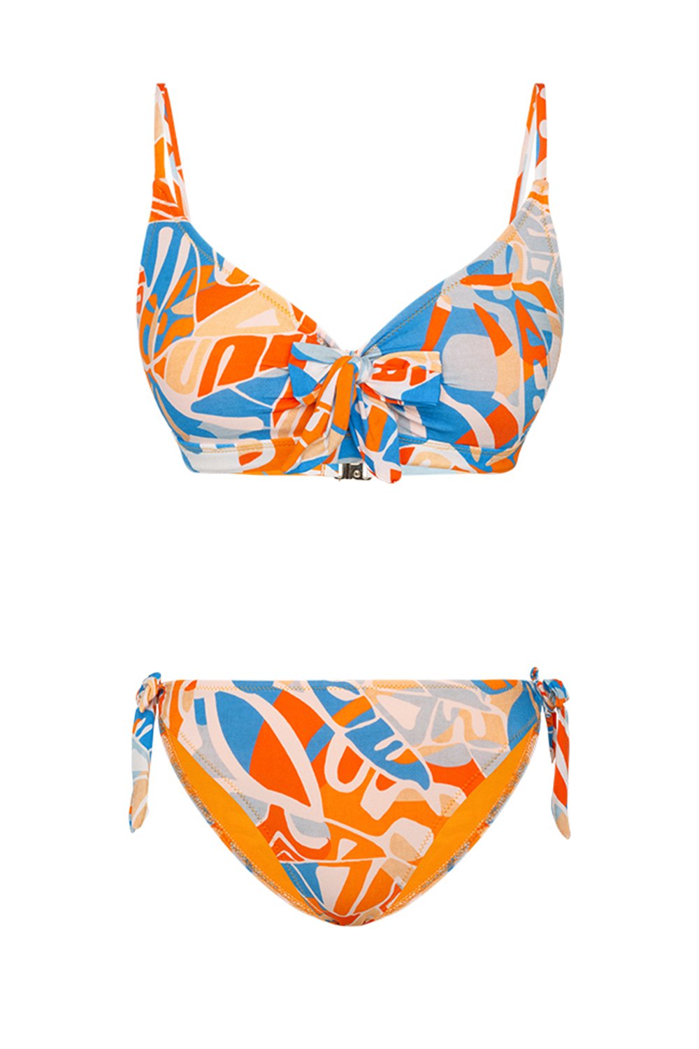 Bonesta-Kalahari Abstract Floral Pattern Askılı Bağcıklı Bikini Takımı-Bikini & Mayo-4-Milagron.com