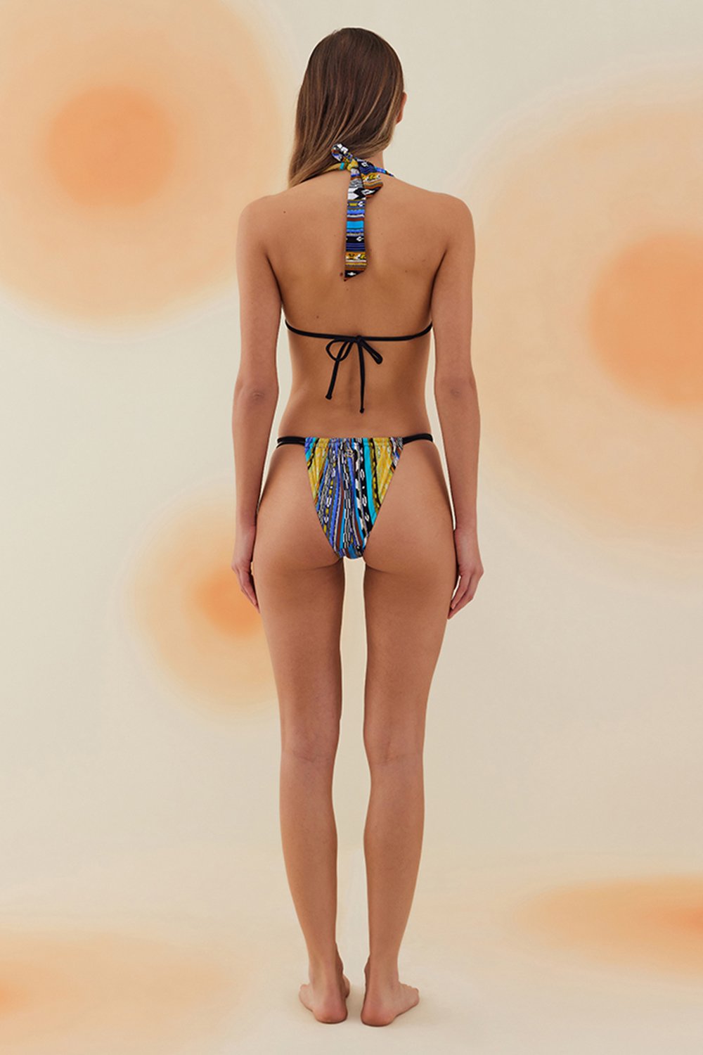Bonesta-Khor Navajo Ethnic Pattern Aksesuarlı Boyundan Bağlamalı Bikini Takımı-Bikini & Mayo-3-Milagron.com