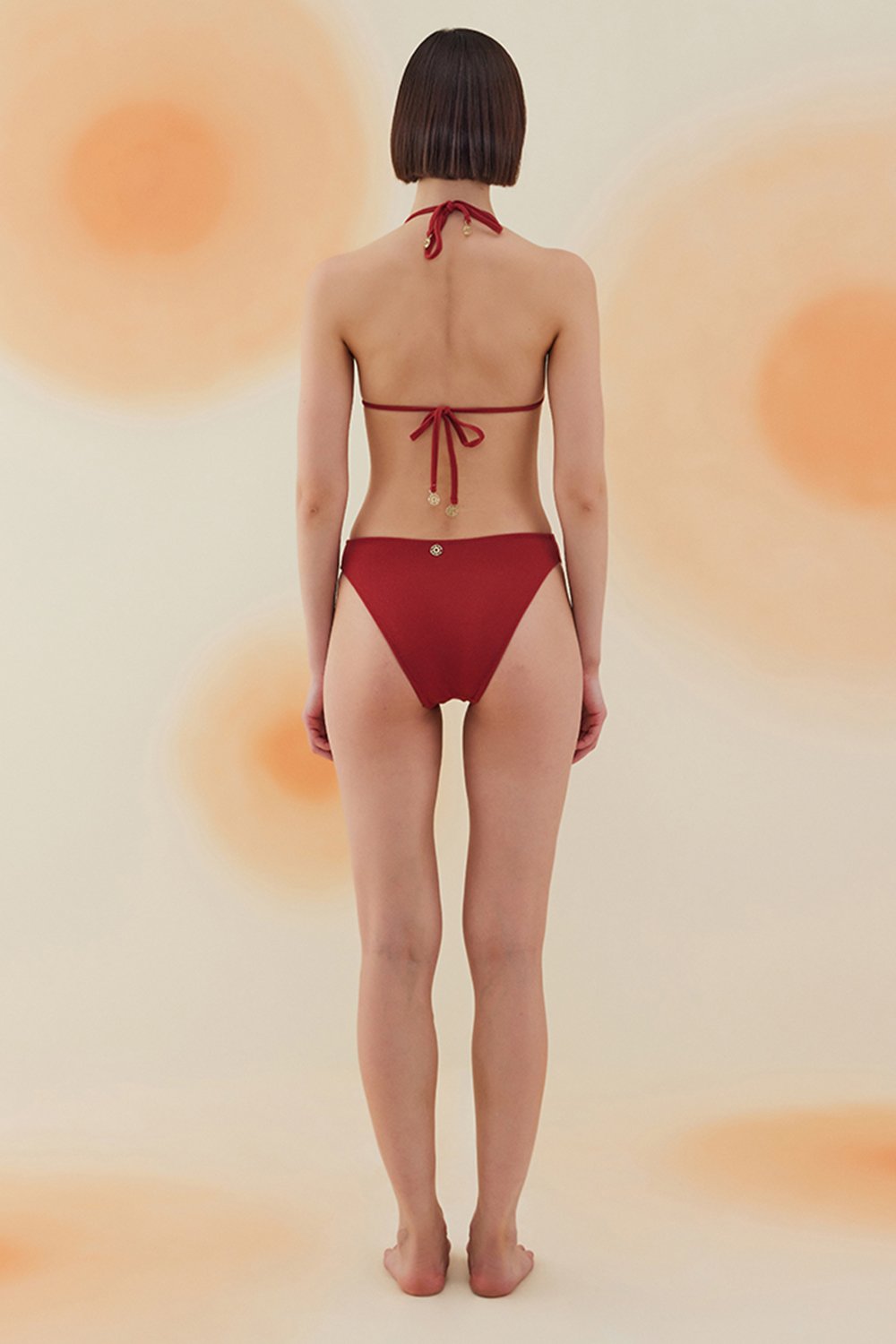 Bonesta-Mesquite Burgundy Terry Üçgen Asimetrik Mayo-Bikini & Mayo-3-Milagron.com
