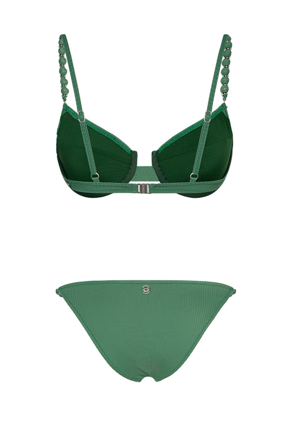 Bonesta-Nefud Emerald Green Boncuklu Balenli Bikini Takımı-Bikini & Mayo-5-Milagron.com