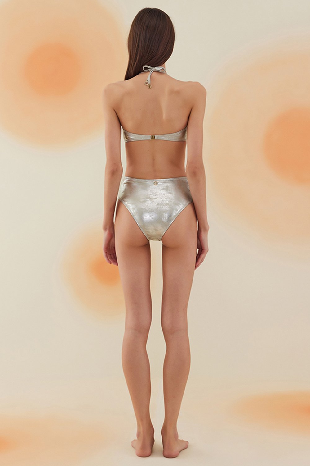 Bonesta-Nyiri Shiny Sonic Silver Boyundan Bağcıklı Yüksek Bel Bikini Takımı-Bikini & Mayo-4-Milagron.com