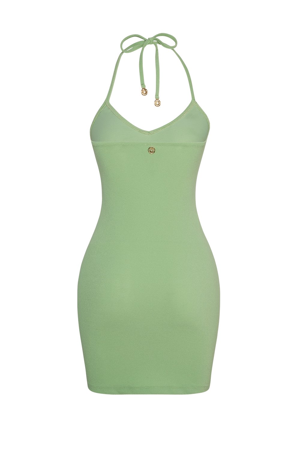 Bonesta-Oasis Pistachio Green Terry V Yaka Elbise-Elbise-12-Milagron.com