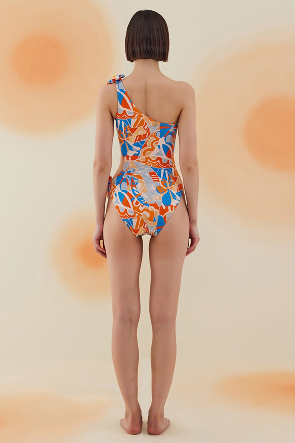Bonesta-Peyote Abstract Floral Pattern Bağcıklı Tek Omuz Mayo-Bikini & Mayo-4-Milagron.com