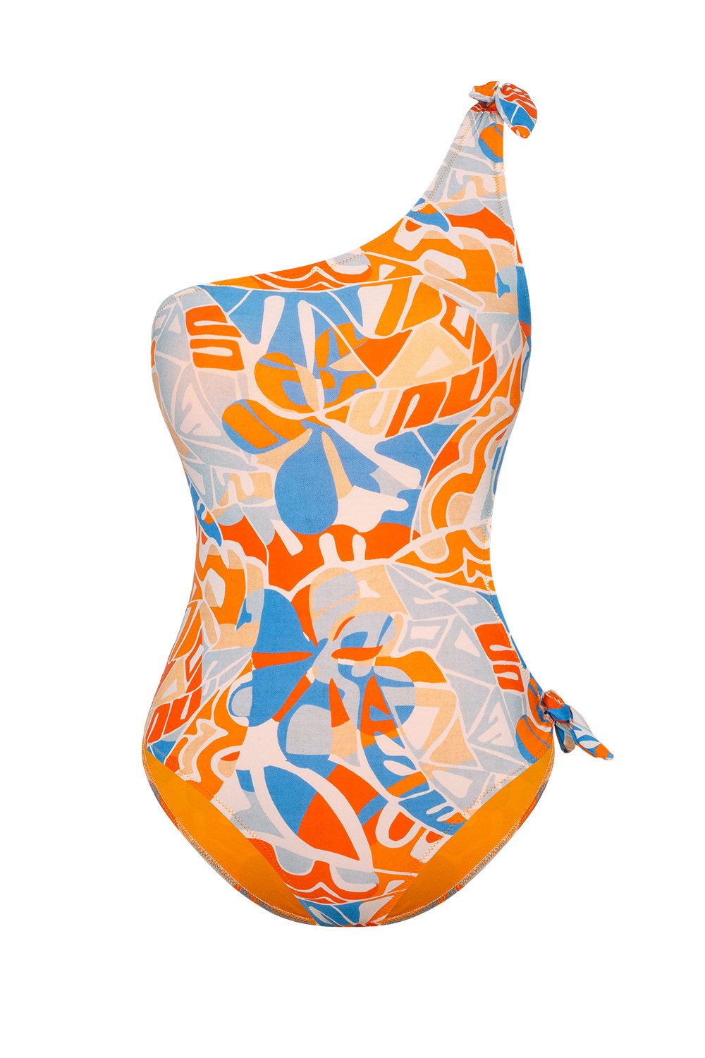 Bonesta-Peyote Abstract Floral Pattern Bağcıklı Tek Omuz Mayo-Bikini & Mayo-5-Milagron.com