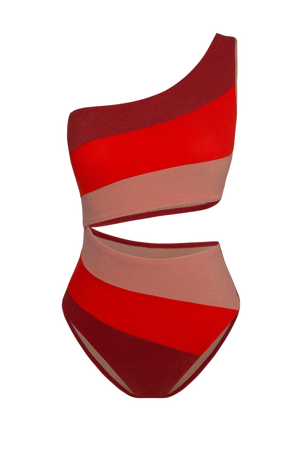 Bonesta-Playa Burgundy Tek Omuz Asimetrik Mayo-Bikini & Mayo-4-Milagron.com