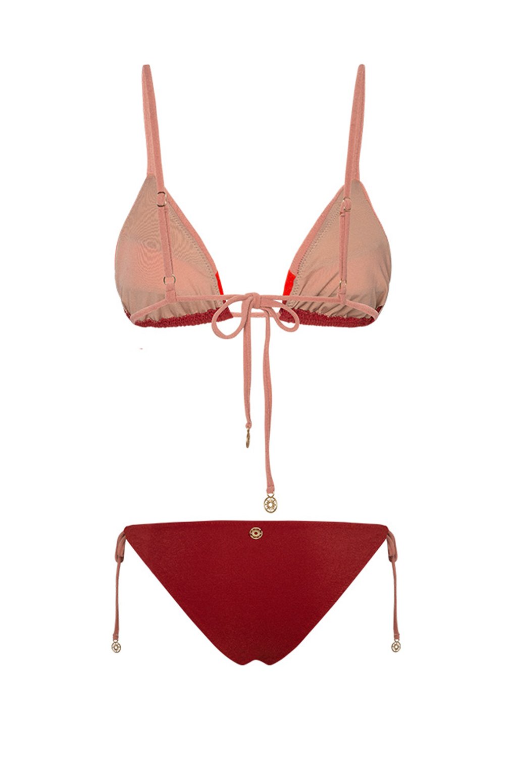 Bonesta-Saguaro Burgundy Terry Üçgen Bikini Takımı-Bikini & Mayo-6-Milagron.com
