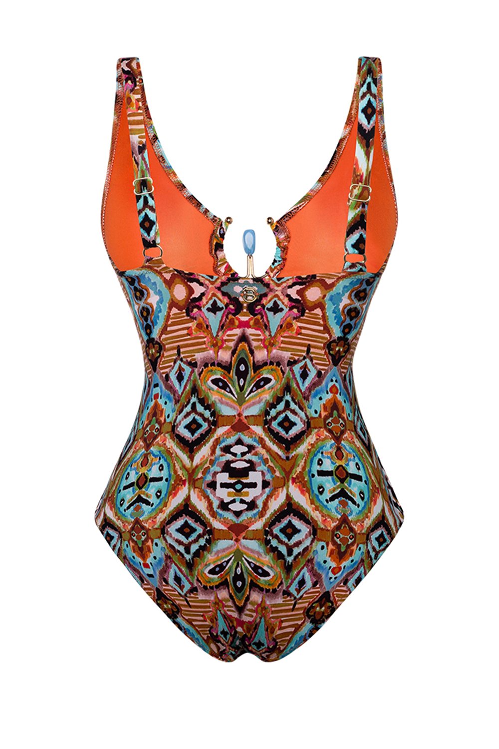 Bonesta-Sebka Tapa Ethnic Pattern Aksesuarlı V Yaka Mayo-Bikini & Mayo-5-Milagron.com