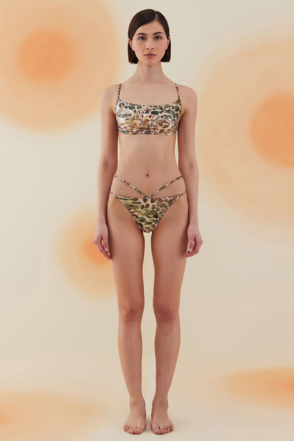 Bonesta-Thar Phantom Snake Pattern Straplez Belden Bağcıklı Bikini Takımı-Bikini & Mayo-1-Milagron.com