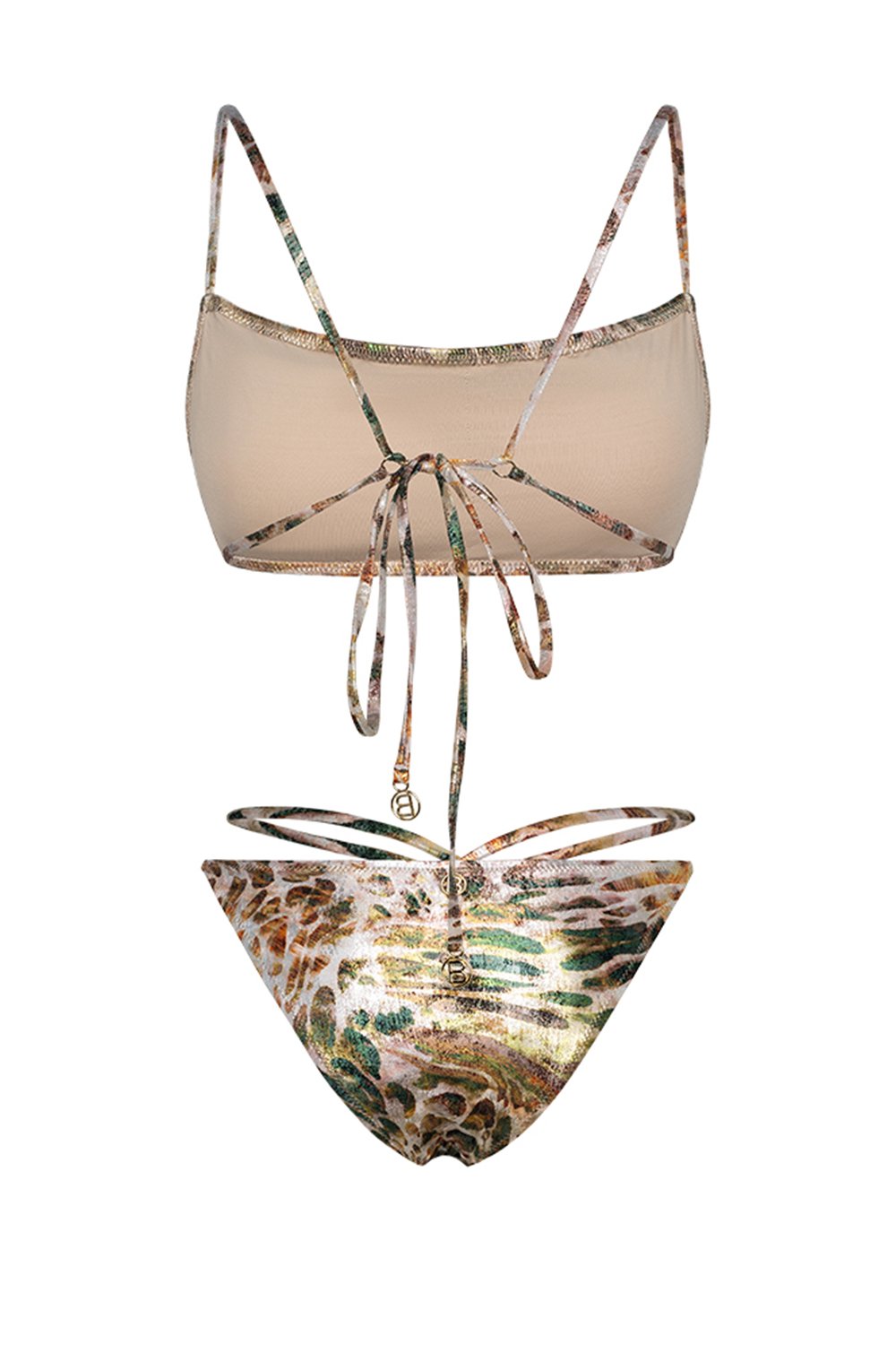 Bonesta-Thar Phantom Snake Pattern Straplez Belden Bağcıklı Bikini Takımı-Bikini & Mayo-6-Milagron.com