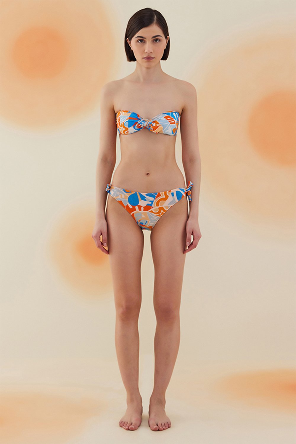 Bonesta-Tumble Abstract Floral Pattern Straplez Bağcıklı Bikini Takımı-Bikini & Mayo-1-Milagron.com