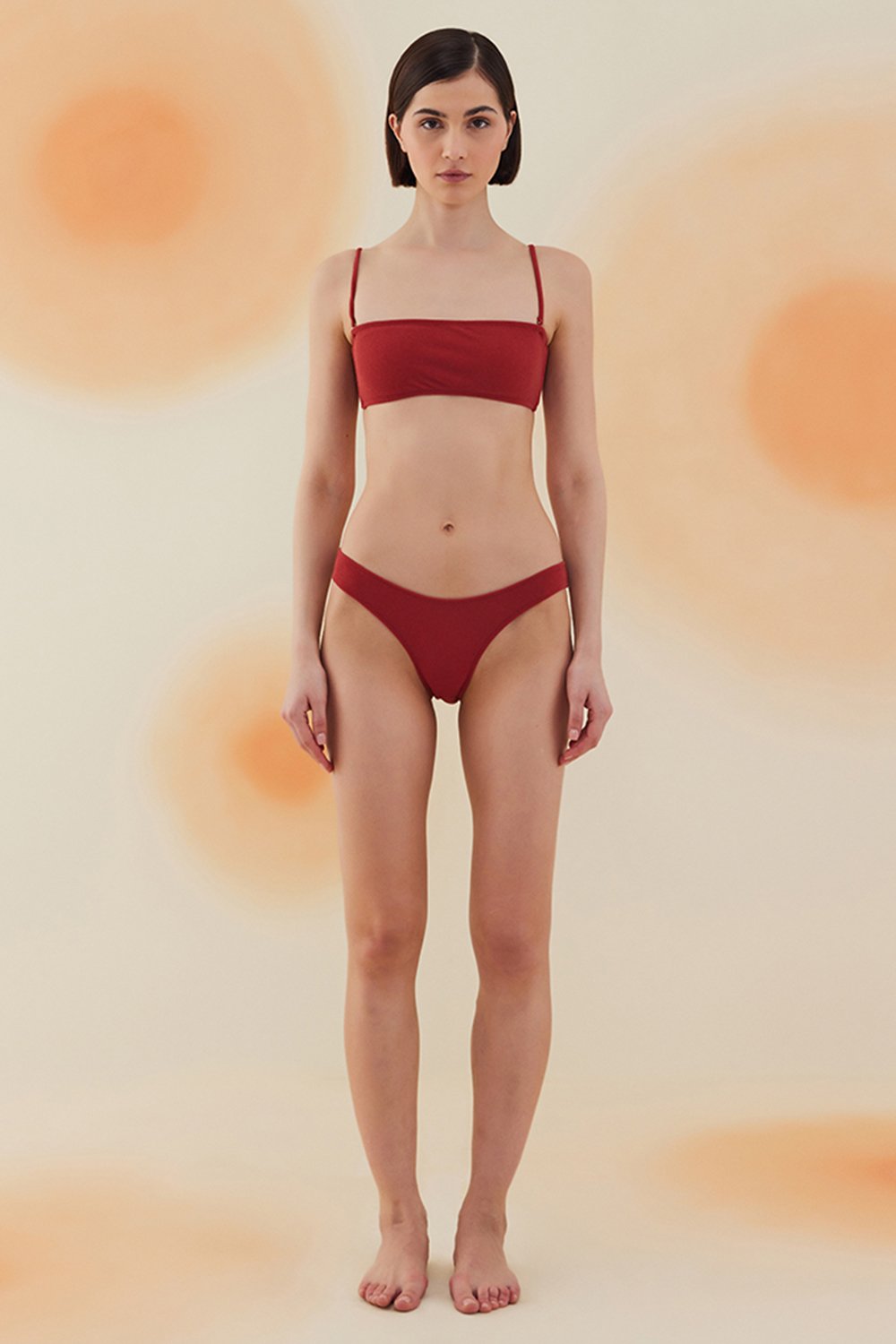 Bonesta-Yucca Burgundy Terry Askılı Atlet Bikini Takımı-Bikini & Mayo-1-Milagron.com