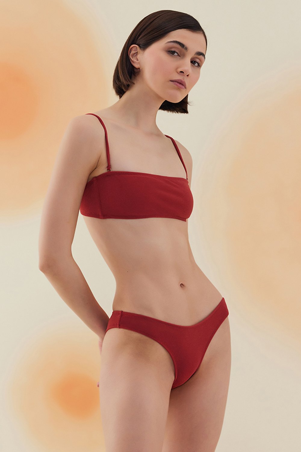 Bonesta-Yucca Burgundy Terry Askılı Atlet Bikini Takımı-Bikini & Mayo-2-Milagron.com