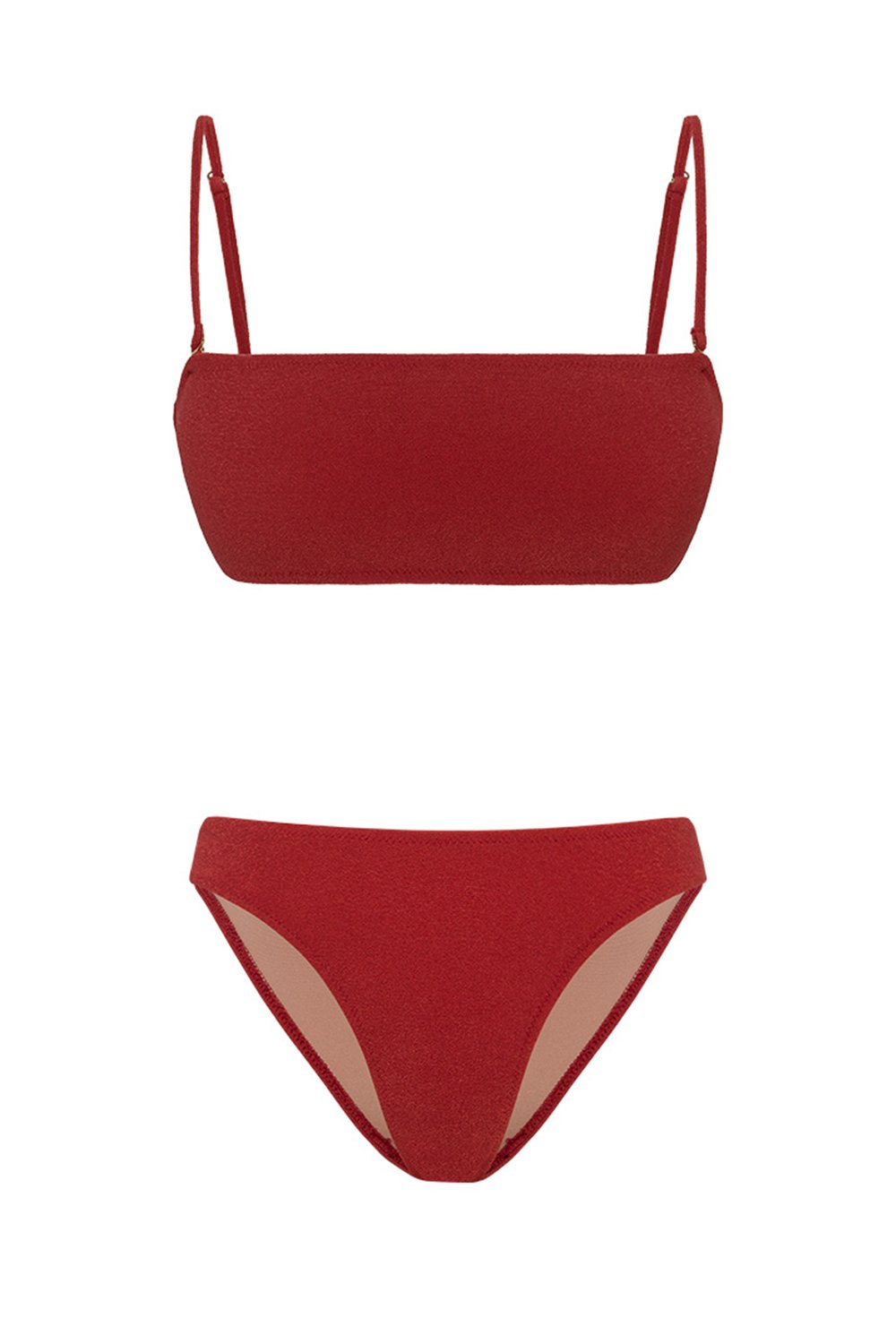 Bonesta-Yucca Burgundy Terry Askılı Atlet Bikini Takımı-Bikini & Mayo-8-Milagron.com