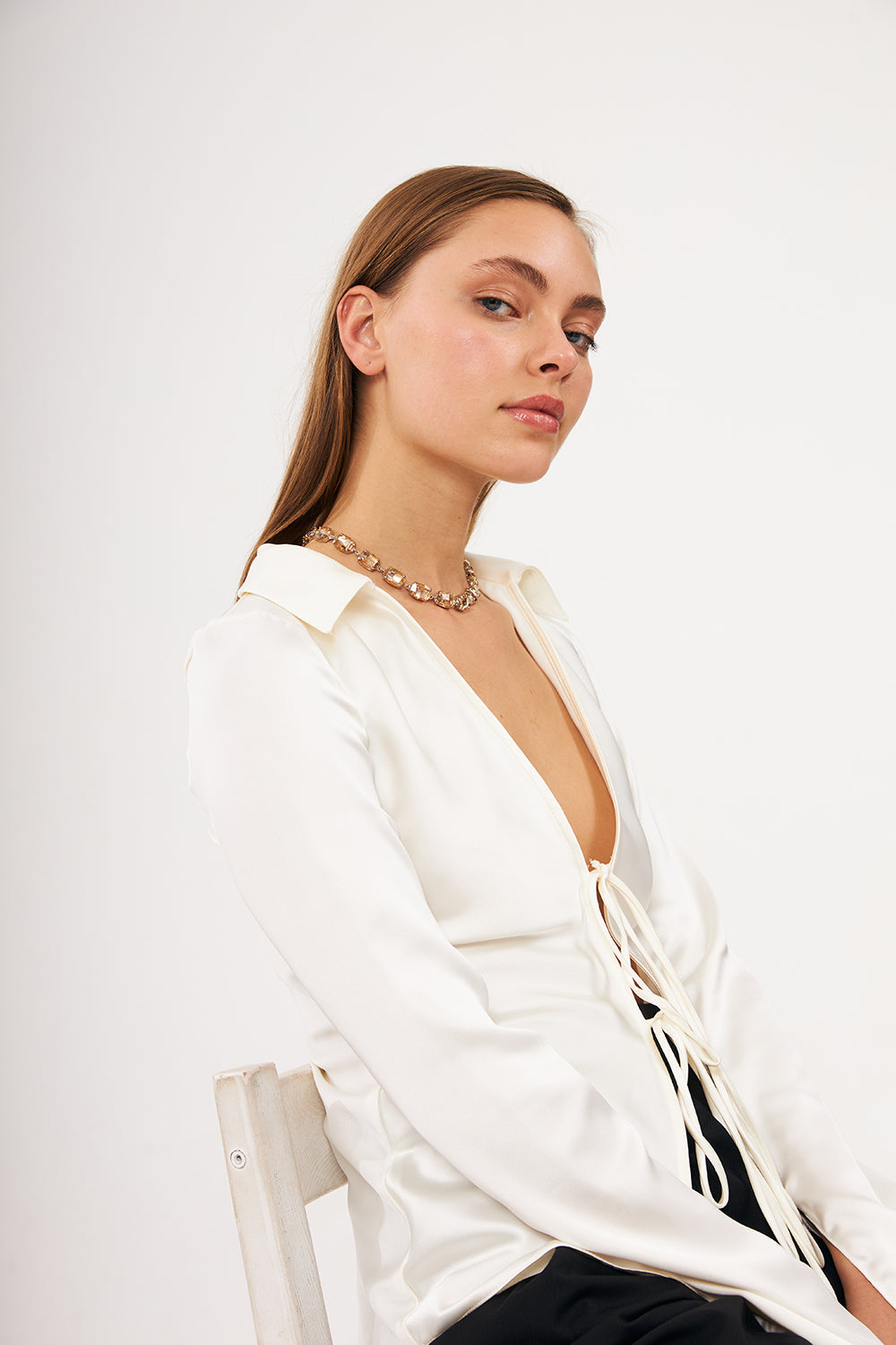 Bonette-Aura Gerdanlık Champagne-Kolye-3-Milagron.com