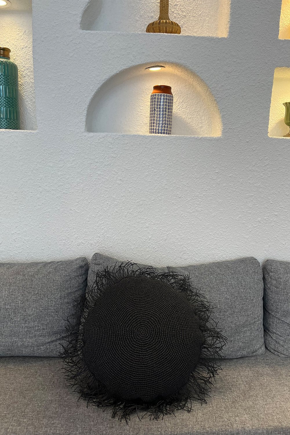 Bonhou-Bohem El Yapımı Püsküllü Jüt Kırtlent-Kırlent-1-Milagron.com