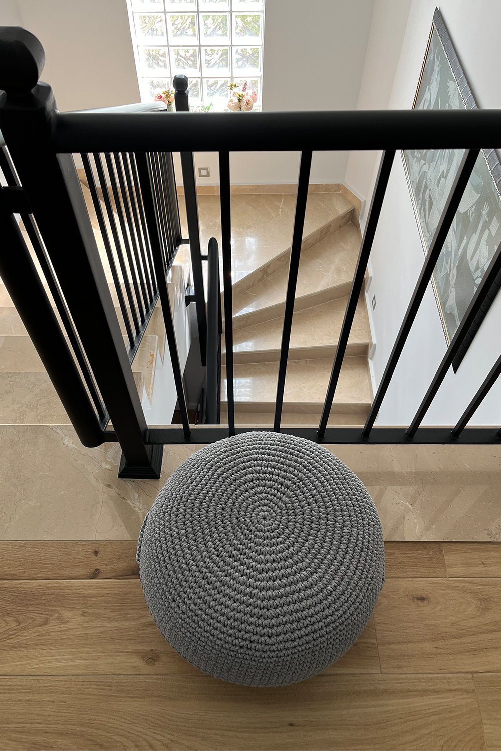 Bonhou-El Yapımı Örgü Saplı Puf-Puf-4-Milagron.com