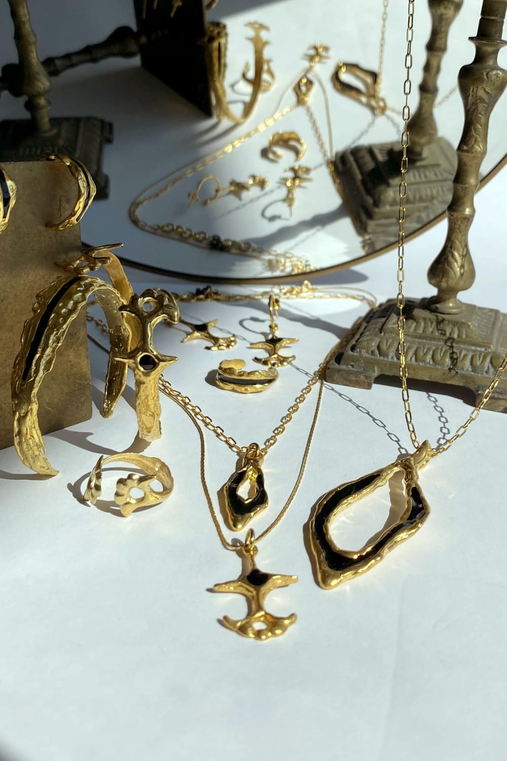 Brambuta-Ankh Siyah Mineli Gold Kolye-Kolye-3-Milagron.com