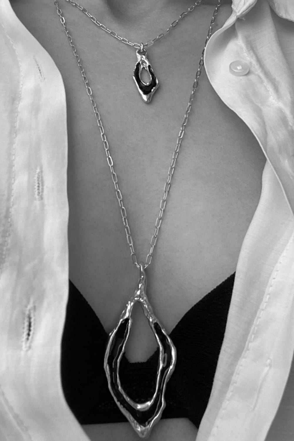 Brambuta-Enki Siyah Mineli Gold Large Kolye-Kolye-3-Milagron.com