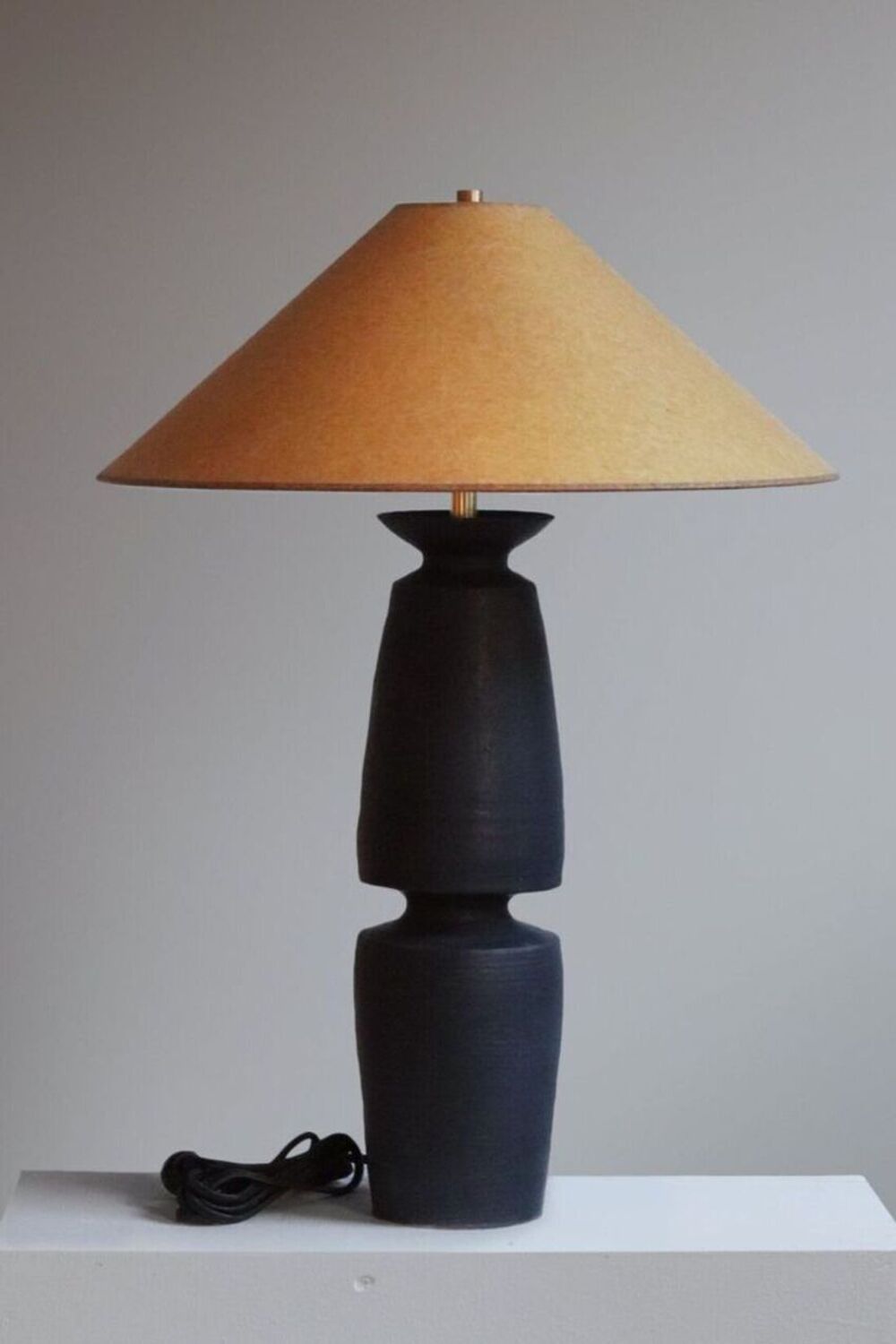 By Kalkan-Mi̇rror Ahşap Ayaklı Lake Cilalı Abajur, Masa Lambası, Aydınlatma-Abajur-1-Milagron.com