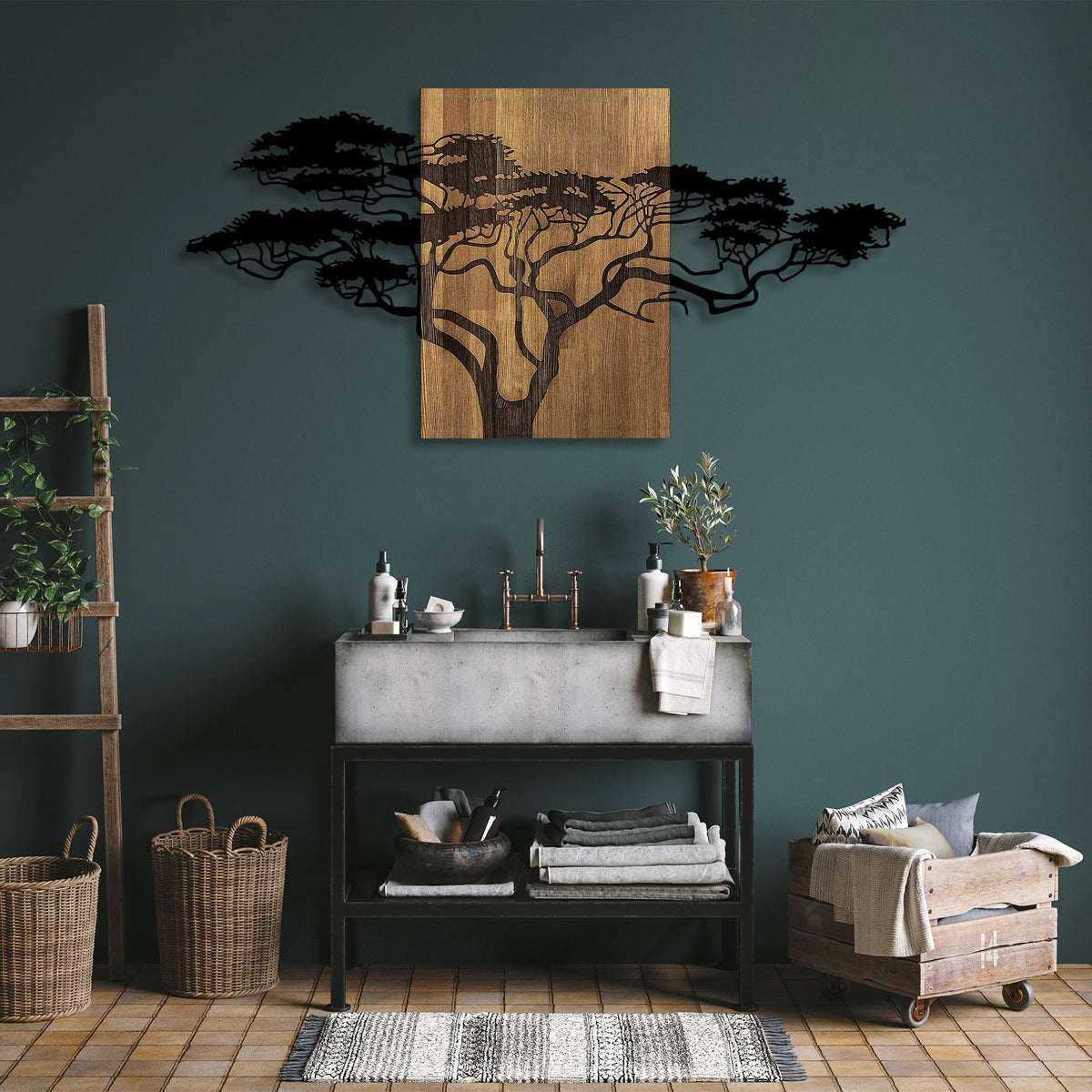 Ma-329 Ahşap Metal Duvar Tablosu