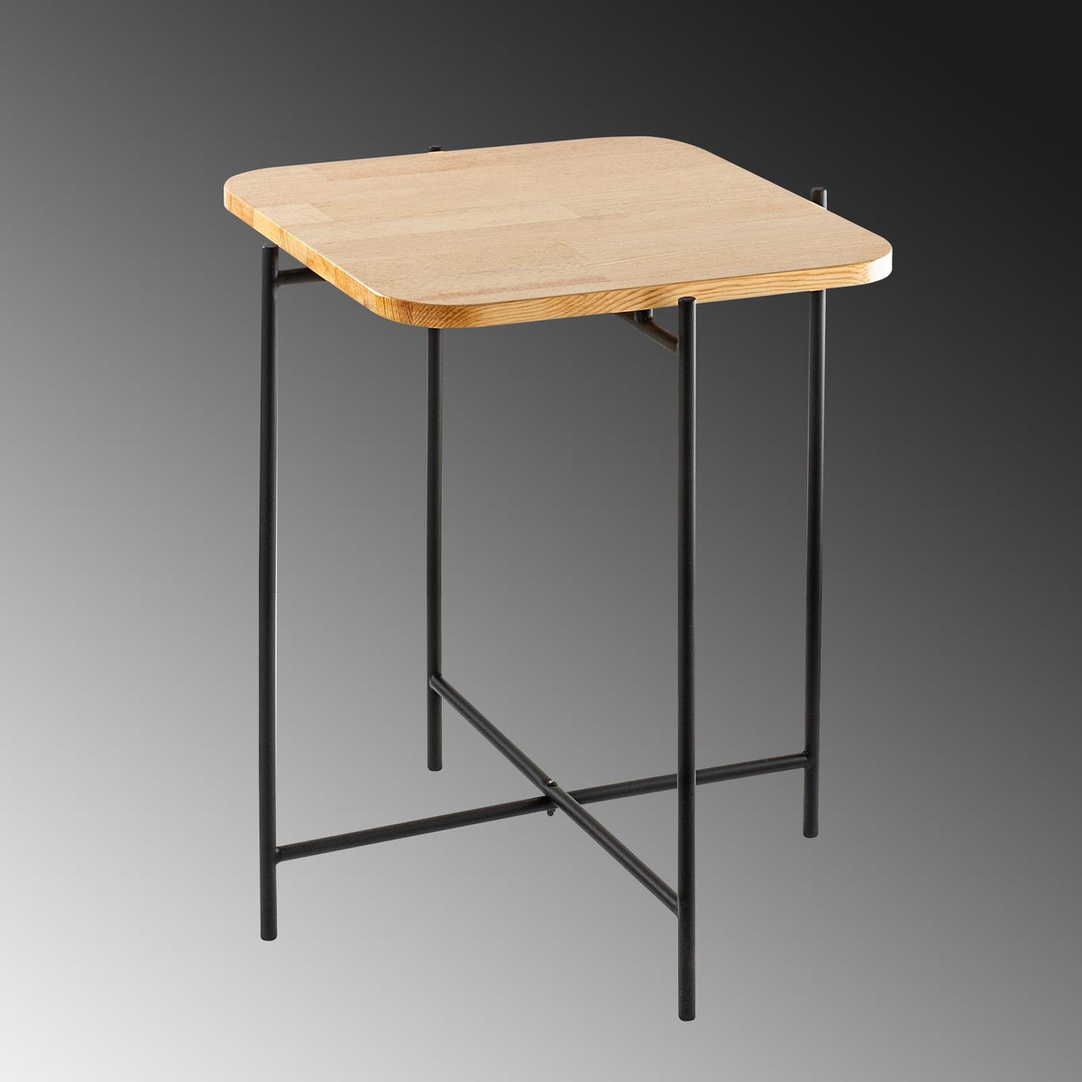 Shb-005 Dekoratif Ahşap Metal Sehpa