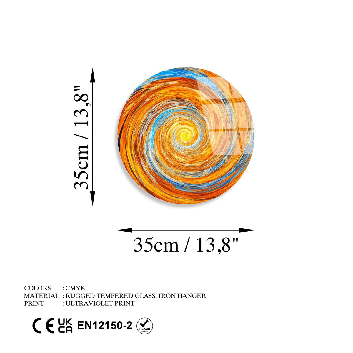Uv-1143 Baskılı Cam Yuvarlak Duvar Tablosu