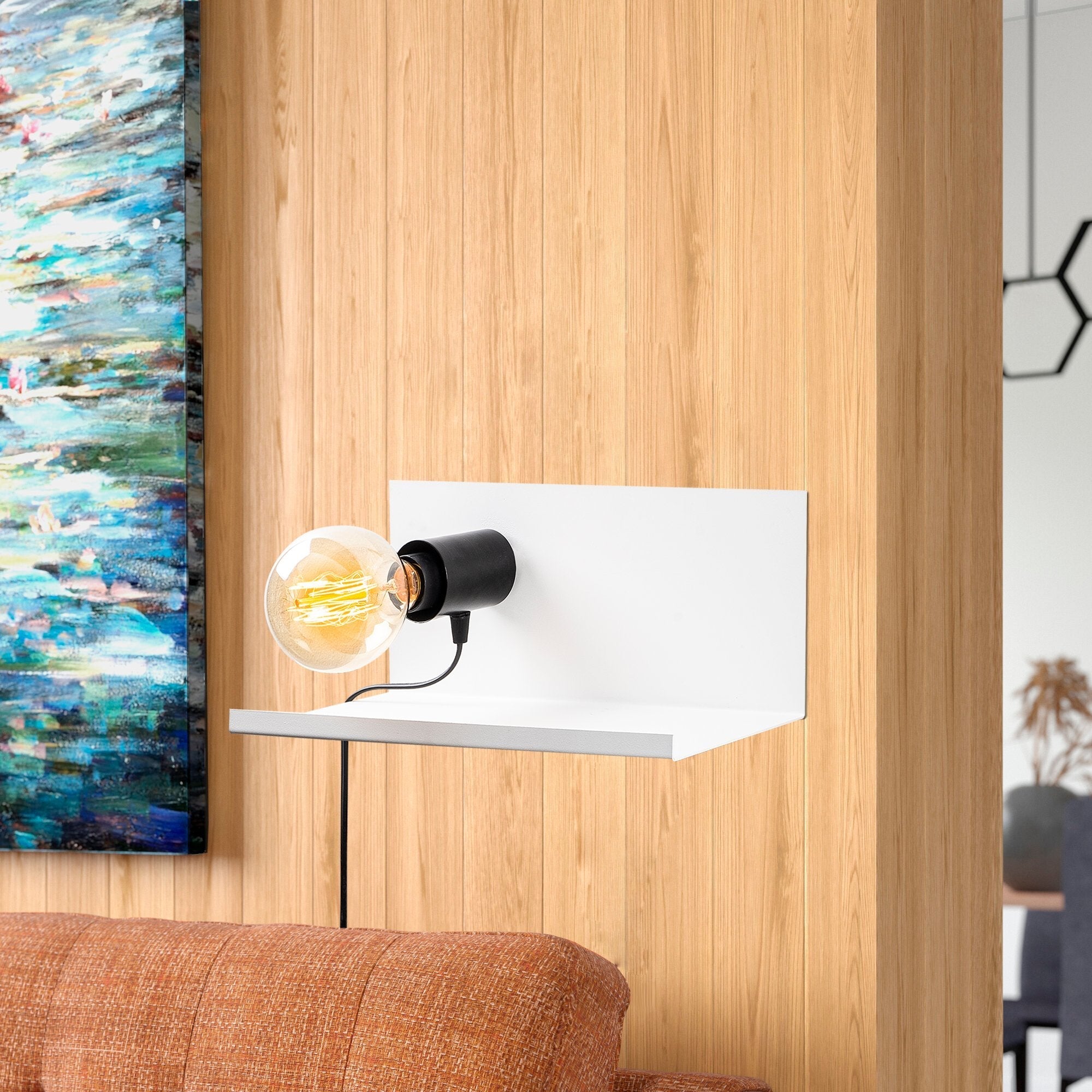 Brookara 501 White Black Rustik Aplik Duvar Aydınlatma