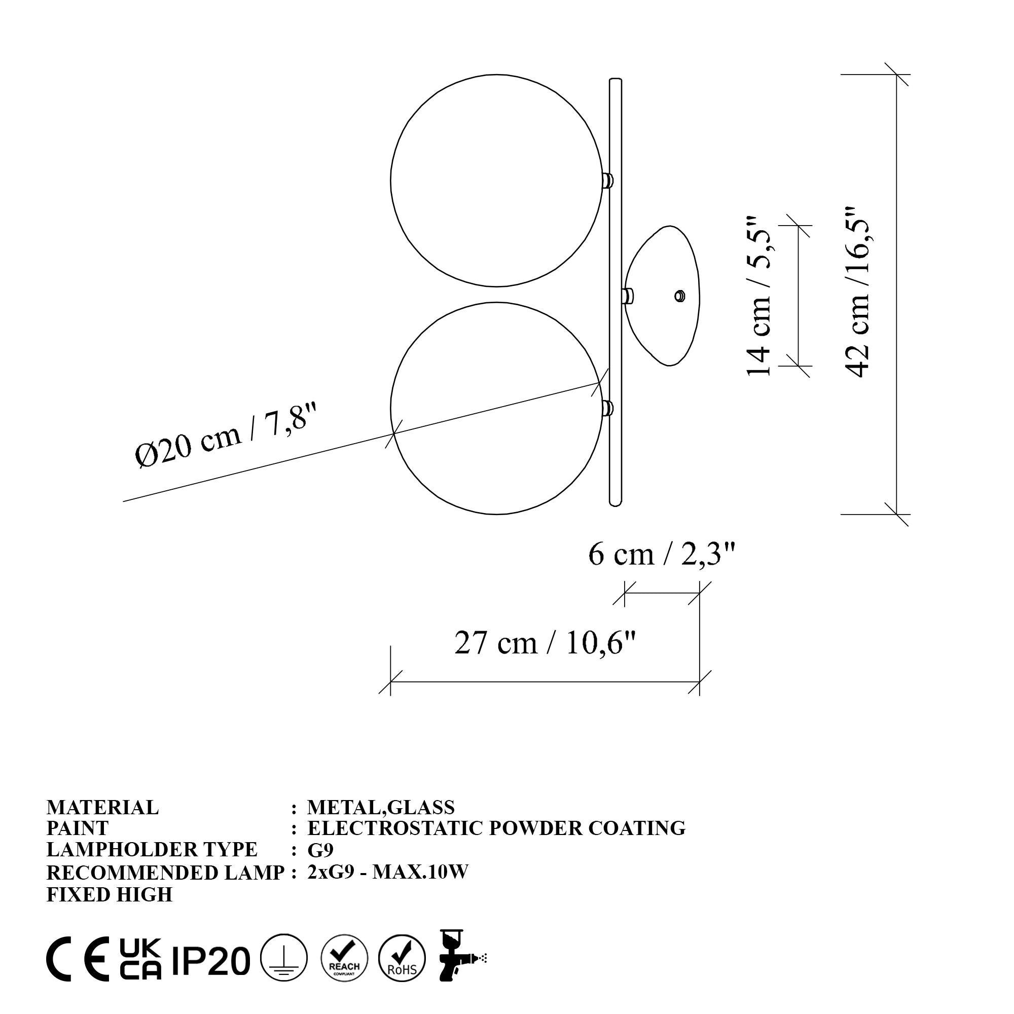 Cypress 14150 Cam Aplik Duvar Aydınlatma