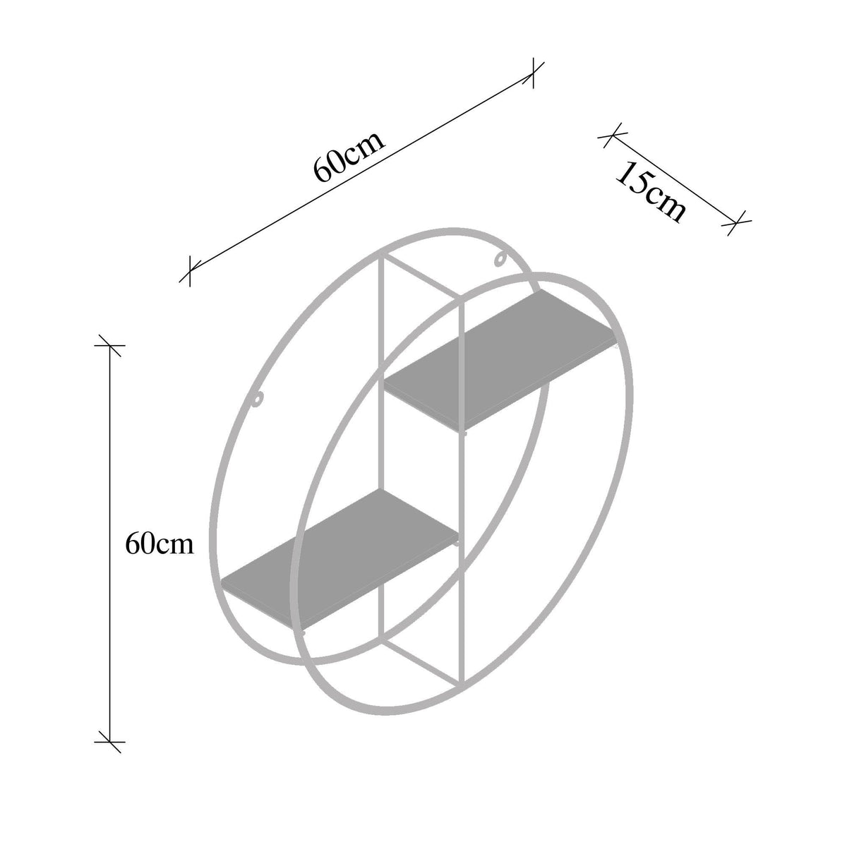 Cm-002-Srk Dekoratif Ahşap Metal Duvar Rafı