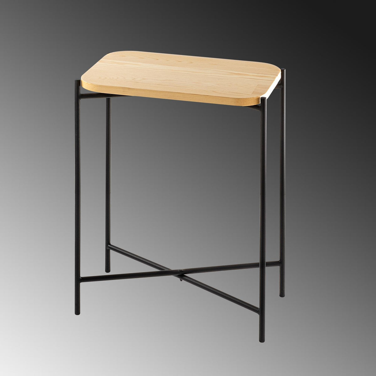 Shb-003 Dekoratif Ahşap Metal Sehpa